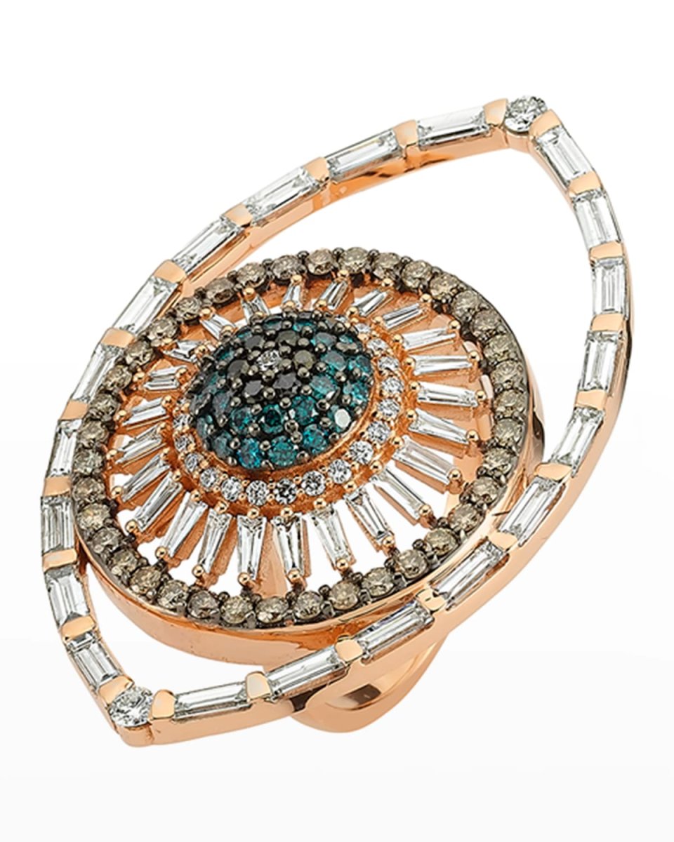 14k Rose Gold Eye Light Diamond Ring